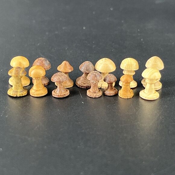 Dollhouse Miniature M Hunt Smoke Bush Wood Lidded Mushroom Jars New Zealand Set - Picture 16 of 16